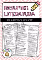 Vista previa - Refuerzo / NEE / Materiales de apoyo - Resumen para Lengua: toda la literatura de 5º y 6º - Portada