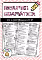 Vista previa - Refuerzo / NEE / Materiales de apoyo - Resumen para Lengua: toda la gramática de 5º y 6º - Portada