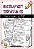 Vista previa - Refuerzo / NEE / Materiales de apoyo - Resumen para Lengua: toda la sintaxis de 5º y 6º - Portada