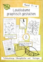 Vorschau - Mal- und Bastelvorlagen - Laubbäume mit graphischen Mustern gestalten - Deckblatt
