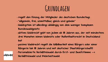 Vorschau - Stundenentwürfe - Bundestagswahl 2021: Bundestagswahlrecht - Stundenentwurf mit Präsentation - Seite 1