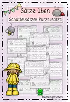 Vorschau - Arbeitsblätter - Sätze schreiben Miniheft | Schüttelsätze & Purzelsätze Grundschule - Deckblatt