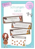 Vorschau - Aufgabenkarten - Schlangensätze Halloween (mittlere Version) - Deckblatt