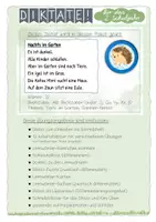 Vorschau - Arbeitsblätter - Deutsch: Diktatpaket „ Nachts im Garten“ Klasse 2 Diktate - Seite 1