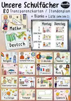 Vorschau - Poster - Unsere Schulfächer / Stundenplan - 80 Transparenzkarten - Deckblatt