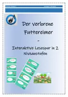 Vorschau - Interaktives Material - Der verlorene Futtereimer - interaktive Lesespur - Deckblatt
