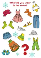 Vista previa - Hojas de trabajo - Clothes worksheet: trace and match, choose word, what to wear in snow, winter shopping / Hoja de trabajo de ropa: trazar y combinar, elegir palabra - página 3