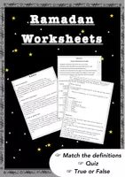 Vista previa - Juegos / Gamificación - Ramadan Worksheets: Quiz, Match the definition, define true or false / Hojas de trabajo de Ramadán: prueba, coincidencia, verdadero o falso - Portada