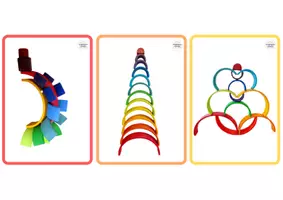 Vista previa - Tarjetas / Manipulativos - Flashcards Figuras Arcoiris Waldorf - página 1
