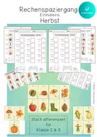 Vorschau - Arbeitsblätter - Rechenspaziergang HERBST Einmaleins - 2 Differenzierungen - Deckblatt