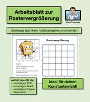 Vorschau - Stundenentwürfe - Kunst Bundle: 3 Materialien zum Thema Rastervergrößerung - Deckblatt