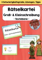 Vorschau - Arbeitsblätter - Rätselkartei Groß- und Kleinschreibung -Textebene- - Deckblatt