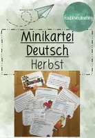 Vorschau - Arbeitsblätter - Minikartei "Herbst": Deutsch (gemischte Übungen) - Deckblatt
