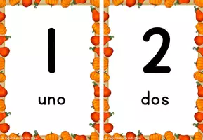 Vista previa - Tarjetas / Manipulativos - FLASHCARDS - NÚMEROS, LETRAS y FORMAS. TEMÁTICA DE OTOÑO. - página 3