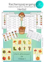 Vorschau - Spiele - Rechenspaziergang HERBST Addition Subtraktion Zahlenraum 20 - 2 Differenzierungen - Deckblatt