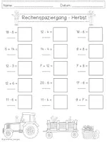 Vorschau - Spiele - Rechenspaziergang HERBST Addition Subtraktion Zahlenraum 20 - 2 Differenzierungen - Seite 1