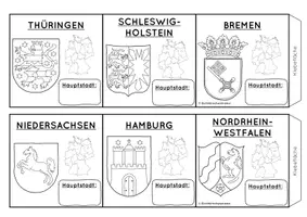 Vorschau - Mal- und Bastelvorlagen - Mini Leporello Deutschland und seine Bundesländer - Seite 1