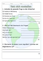 Vorschau - Arbeitsblätter - Test "sich vorstellen" - DaZ - Deckblatt