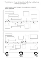 Vorschau - Arbeitsblätter - Musiktheorie : 8b - Musikalische Zeichen Übungsaufgabe - Seite 1