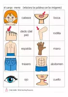 Vorschau - Spiele - partes del cuerpo Memo Spanisch - Seite 1