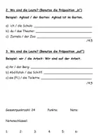 Vorschau - Arbeitsblätter - Übung und Kurztest Präpositionen - Grammatik - DaZ / Deutsch - Seite 2