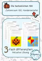 Vorschau - Arbeitsblätter - Zahlenraum 100 | Hundertertafel | Orientierung | Malen - Deckblatt