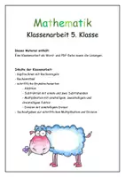 Vorschau - Klassenarbeiten - Klassenarbeit Mathematik 5. Klasse - Seite 1
