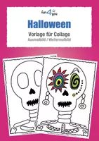 Vorschau - Mal- und Bastelvorlagen - Halloween - Vorlage für Collage - Ausmalbild - Deckblatt