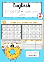 Vorschau - Arbeitsblätter - Suchsel - Simple Past (regular verb forms) - Deckblatt