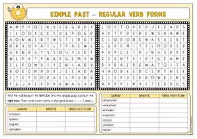 Vorschau - Arbeitsblätter - Suchsel - Simple Past (regular verb forms) - Seite 1