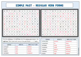 Vorschau - Arbeitsblätter - Suchsel - Simple Past (regular verb forms) - Seite 3