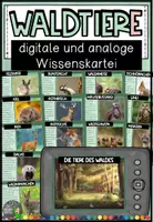 Vorschau - Unterrichtsreihen - Waldtiere - Wissenskartei (analoge und interaktive PDF) - Deckblatt