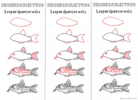 Vorschau - Arbeitsblätter - Farbenfrohe Fische, einfach zeichnen und malen - Seite 3