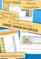 Vorschau - Arbeitsblätter - Ganze Zahlen - Einführung am Modell: Der Aufzug - Negative Zahlen - Deckblatt