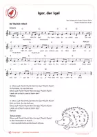 Vorschau - Anderer Materialtyp - Igor, der Igel – Neues Kinderlied - Deckblatt