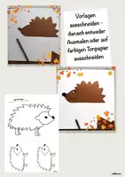 Vorschau - Arbeitsblätter - Blätterkunst im Herbst Herbstdeko Igel - Seite 2