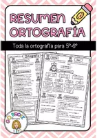 Vista previa - Refuerzo / NEE / Materiales de apoyo - Resumen para Lengua: toda la ortografía de 5º y 6º - Portada