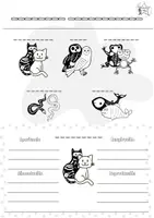Vista previa - Hojas de trabajo - Completa con Pauta - Animales vertebrados BN - Portada