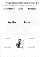 Vista previa - Hojas de trabajo - Recorta y pega - Animales vertebrados BN - Portada