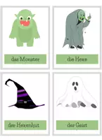 Vorschau - Fördermaterial/Inklusion - Halloween Bildkarten/Flashkarten - Seite 1
