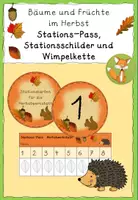 Vorschau - Bildkarten - Laubbäume und Früchte Stationen_Vorschule/Klasse 1,2 - Deckblatt