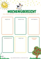 Vorschau - Arbeitsblätter - Pingu Wochenplan Sommer neu mit Malaktion für starke Kinder! - Deckblatt