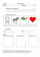 Vorschau - Arbeitsblätter - Test zum Buchstaben Z - Seite 2