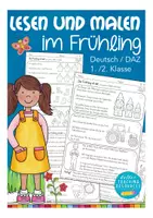 Vista previa - Hojas de trabajo - Lesen und Malen Frühling deutsch - Portada