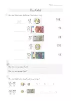 Vorschau - Arbeitsblätter - Das Geld - Arbeitsblatt (1. Klasse) - Deckblatt