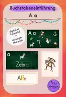 Vorschau - Präsentationen/Tafelbilder - Buchstabeneinführung: A a (Digitales Tafelbild, analoges Material) - Deckblatt