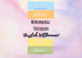 Vorschau - Poster - Mehrsprachige Türschilder "Herzlich Willkommen!" - Seite 1
