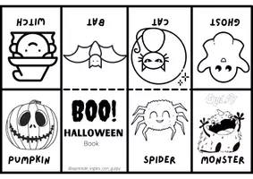 Vista previa - Manualidades / Dibujos para colorear - Halloween mini book - Portada