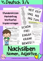 Vorschau - Stundenentwürfe - Nachsilben bei Nomen und Adjektiven - Deckblatt
