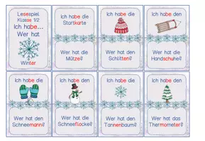 Vorschau - Spiele - Lesespiel Winter für die Klasse 1 & 2 in Silbenschrift - Seite 1